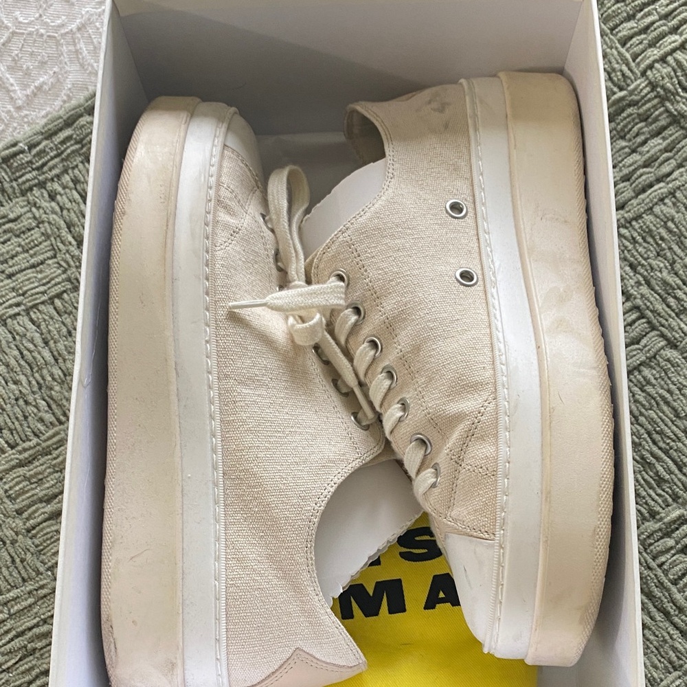 Isabel Marant Men's Off-White Canvas Sneakers